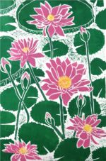 Linocut. Waterlilies III