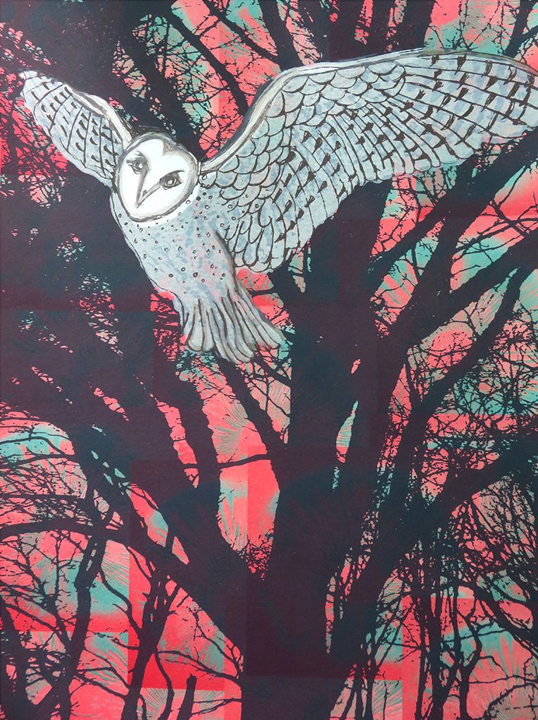 Screenprint Wise Young Owl
